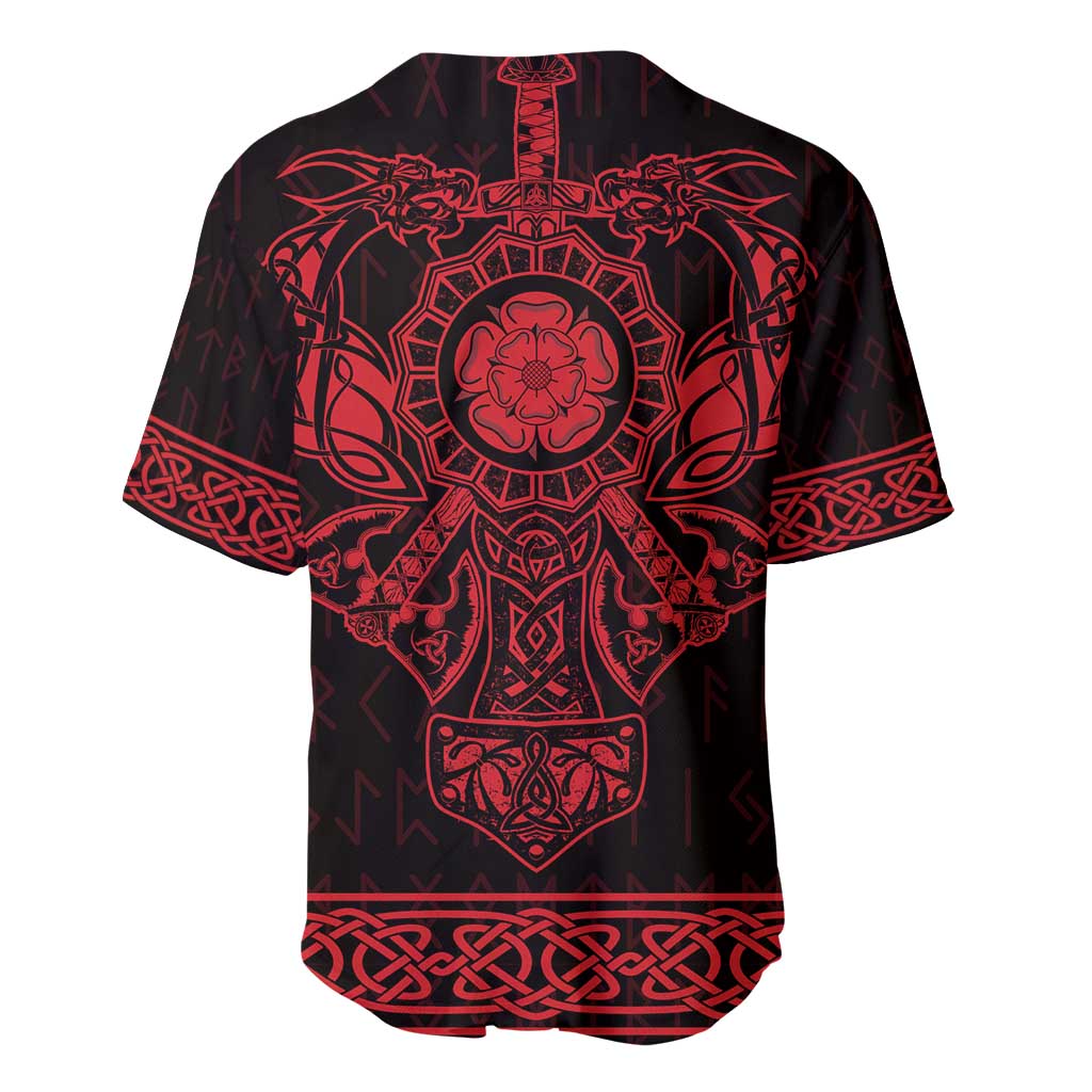 Vikings from Yorkshire Baseball Jersey Red Spirit of Jorvik - Wonder Print Shop