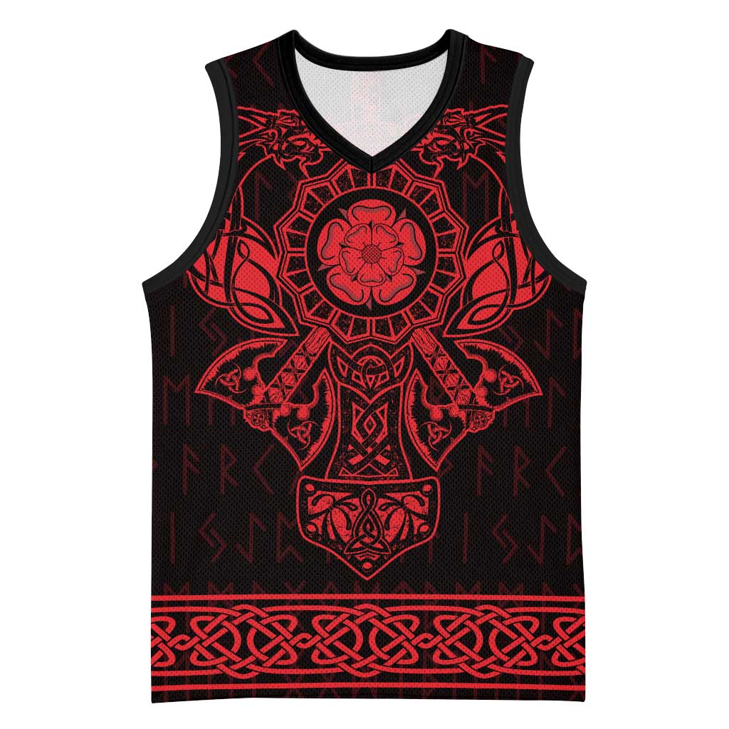 Vikings from Yorkshire Basketball Jersey Red Spirit of Jorvik - Wonder Print Shop
