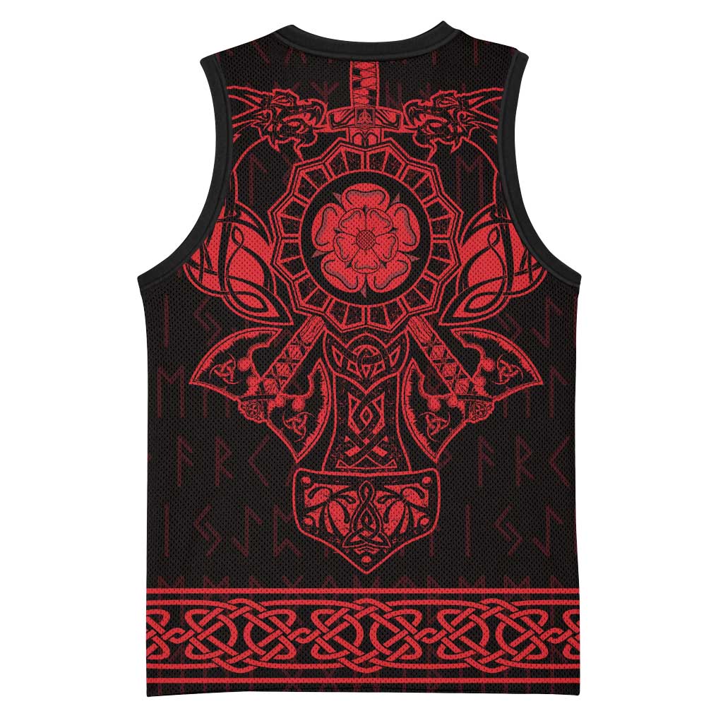 Vikings from Yorkshire Basketball Jersey Red Spirit of Jorvik - Wonder Print Shop