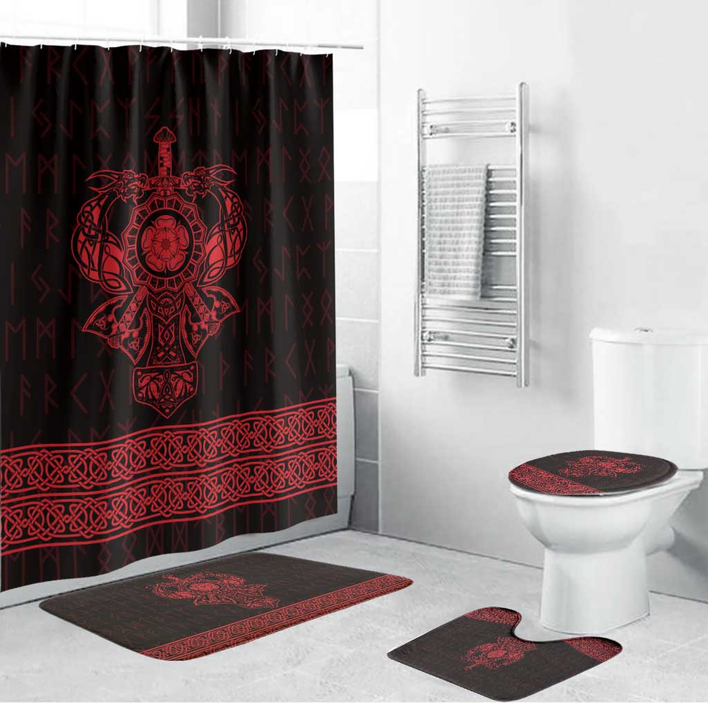 Vikings from Yorkshire Bathroom Set Red Spirit of Jorvik - Wonder Print Shop