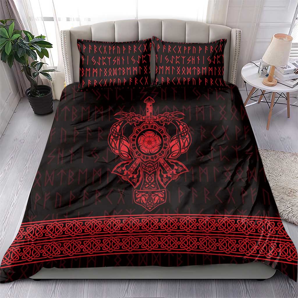 Vikings from Yorkshire Bedding Set Red Spirit of Jorvik - Wonder Print Shop