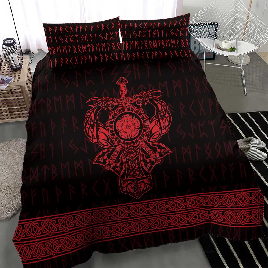 Vikings from Yorkshire Bedding Set Red Spirit of Jorvik - Wonder Print Shop