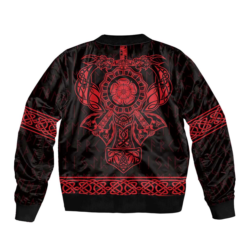 Vikings from Yorkshire Bomber Jacket Red Spirit of Jorvik - Wonder Print Shop