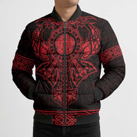 Vikings from Yorkshire Bomber Puffer Jacket Red Spirit of Jorvik - Wonder Print Shop