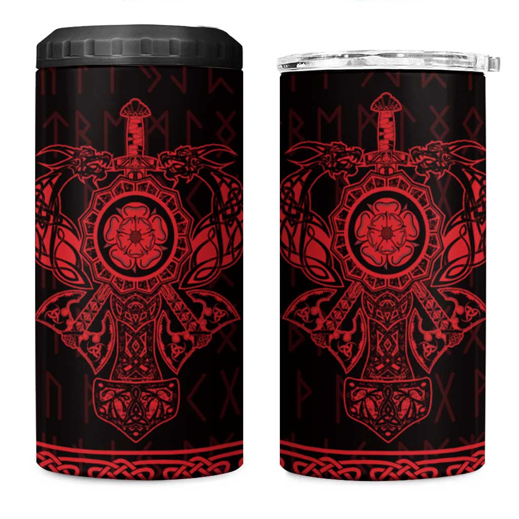 Vikings from Yorkshire 4 in 1 Can Cooler Tumbler Red Spirit of Jorvik - Wonder Print Shop