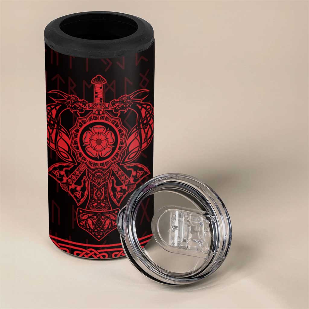 Vikings from Yorkshire 4 in 1 Can Cooler Tumbler Red Spirit of Jorvik - Wonder Print Shop