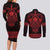 Vikings from Yorkshire Couples Matching Long Sleeve Bodycon Dress and Long Sleeve Button Shirt Red Spirit of Jorvik - Wonder Print Shop