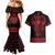 Vikings from Yorkshire Couples Matching Mermaid Dress and Hawaiian Shirt Red Spirit of Jorvik - Wonder Print Shop