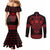 Vikings from Yorkshire Couples Matching Mermaid Dress and Long Sleeve Button Shirt Red Spirit of Jorvik - Wonder Print Shop
