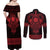 Vikings from Yorkshire Couples Matching Off Shoulder Maxi Dress and Long Sleeve Button Shirt Red Spirit of Jorvik - Wonder Print Shop