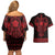 Vikings from Yorkshire Couples Matching Off Shoulder Short Dress and Hawaiian Shirt Red Spirit of Jorvik - Wonder Print Shop