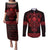 Vikings from Yorkshire Couples Matching Puletasi and Long Sleeve Button Shirt Red Spirit of Jorvik - Wonder Print Shop