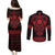 Vikings from Yorkshire Couples Matching Puletasi and Long Sleeve Button Shirt Red Spirit of Jorvik - Wonder Print Shop