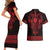 Vikings from Yorkshire Couples Matching Short Sleeve Bodycon Dress and Hawaiian Shirt Red Spirit of Jorvik - Wonder Print Shop