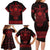 Vikings from Yorkshire Family Matching Long Sleeve Bodycon Dress and Hawaiian Shirt Red Spirit of Jorvik - Wonder Print Shop