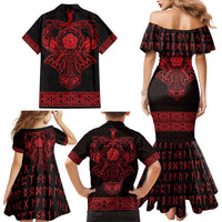 Vikings from Yorkshire Family Matching Mermaid Dress and Hawaiian Shirt Red Spirit of Jorvik - Wonder Print Shop