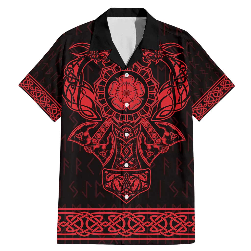 Vikings from Yorkshire Family Matching Mermaid Dress and Hawaiian Shirt Red Spirit of Jorvik - Wonder Print Shop