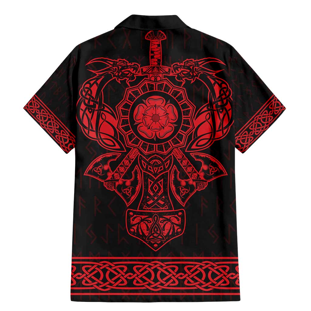 Vikings from Yorkshire Family Matching Mermaid Dress and Hawaiian Shirt Red Spirit of Jorvik - Wonder Print Shop