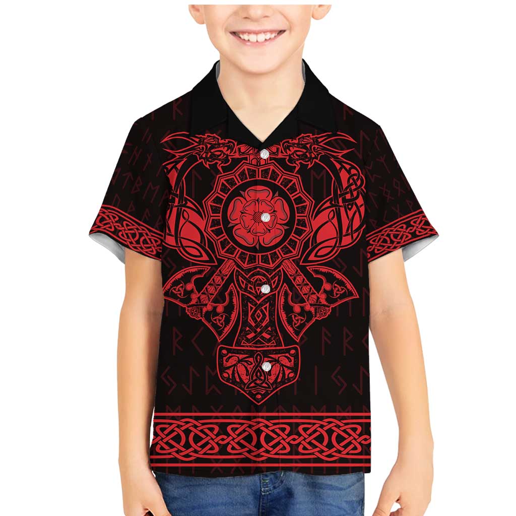 Vikings from Yorkshire Family Matching Mermaid Dress and Hawaiian Shirt Red Spirit of Jorvik - Wonder Print Shop
