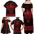 Vikings from Yorkshire Family Matching Off Shoulder Maxi Dress and Hawaiian Shirt Red Spirit of Jorvik - Wonder Print Shop