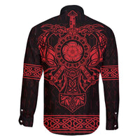 Vikings from Yorkshire Family Matching Off Shoulder Maxi Dress and Hawaiian Shirt Red Spirit of Jorvik - Wonder Print Shop