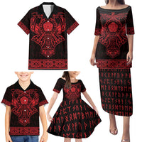 Vikings from Yorkshire Family Matching Puletasi and Hawaiian Shirt Red Spirit of Jorvik - Wonder Print Shop