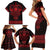 Vikings from Yorkshire Family Matching Short Sleeve Bodycon Dress and Hawaiian Shirt Red Spirit of Jorvik - Wonder Print Shop