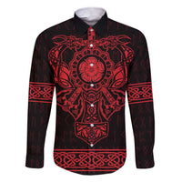 Vikings from Yorkshire Family Matching Short Sleeve Bodycon Dress and Hawaiian Shirt Red Spirit of Jorvik - Wonder Print Shop