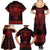 Vikings from Yorkshire Family Matching Summer Maxi Dress and Hawaiian Shirt Red Spirit of Jorvik - Wonder Print Shop