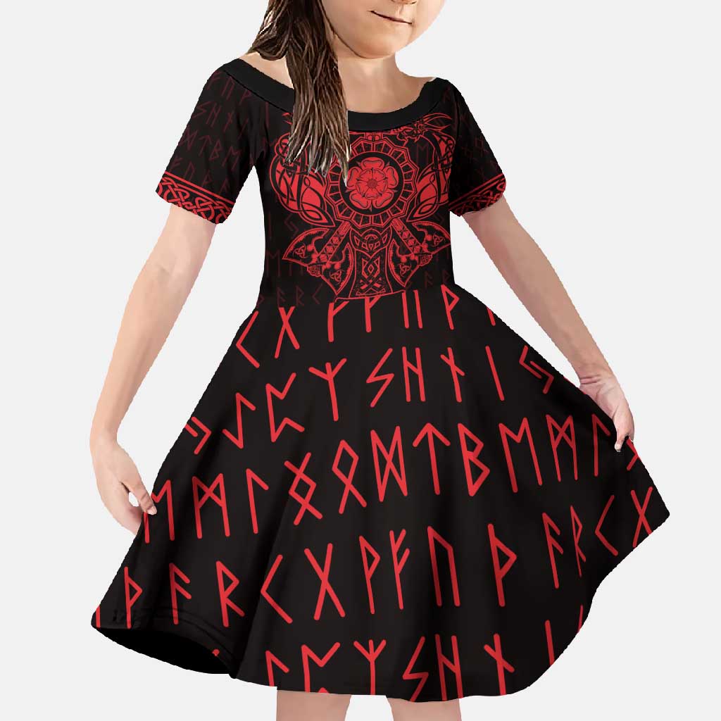 Vikings from Yorkshire Family Matching Tank Maxi Dress and Hawaiian Shirt Red Spirit of Jorvik - Wonder Print Shop