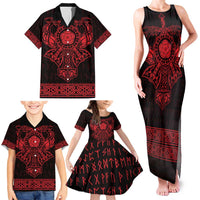 Vikings from Yorkshire Family Matching Tank Maxi Dress and Hawaiian Shirt Red Spirit of Jorvik - Wonder Print Shop