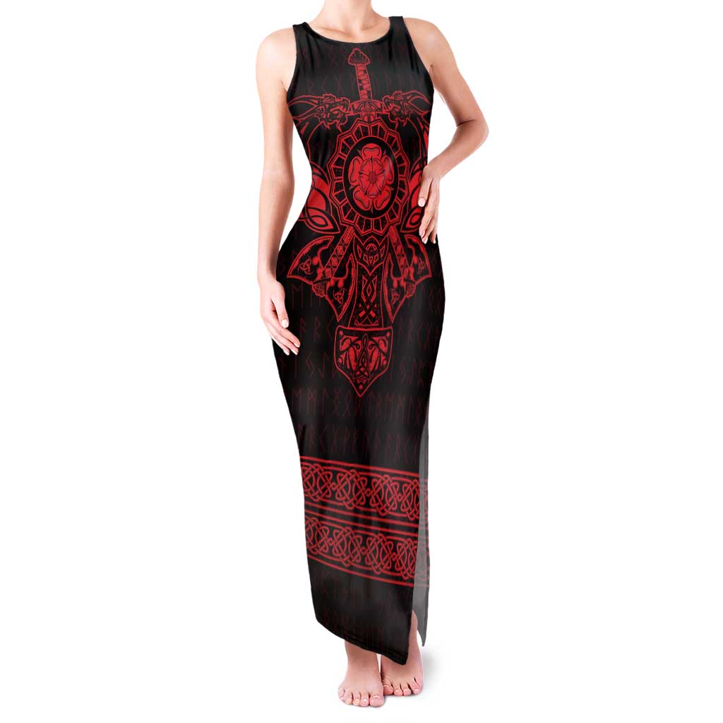 Vikings from Yorkshire Family Matching Tank Maxi Dress and Hawaiian Shirt Red Spirit of Jorvik - Wonder Print Shop