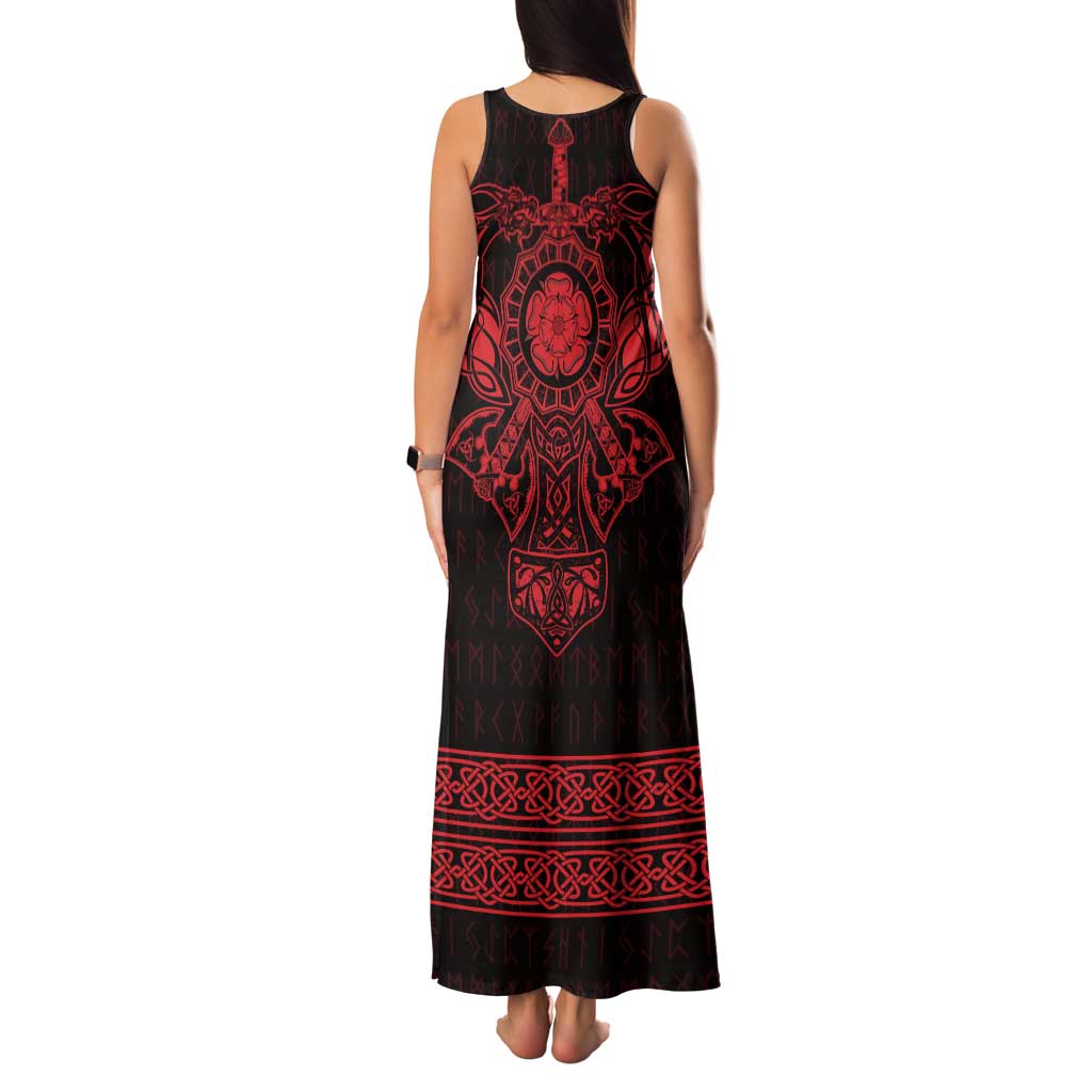 Vikings from Yorkshire Family Matching Tank Maxi Dress and Hawaiian Shirt Red Spirit of Jorvik - Wonder Print Shop