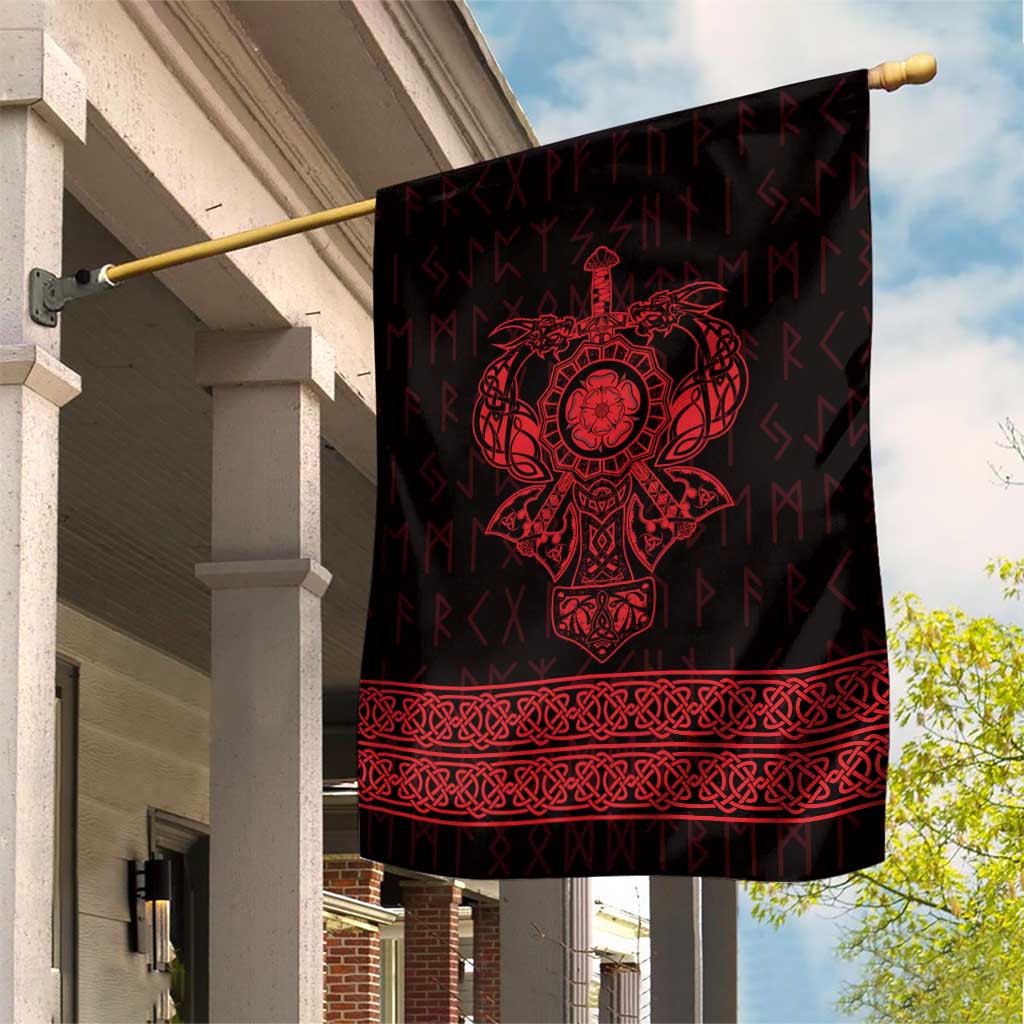 Vikings from Yorkshire Garden Flag Red Spirit of Jorvik - Wonder Print Shop