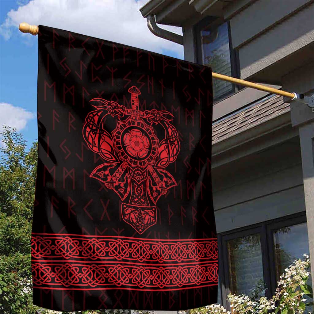 Vikings from Yorkshire Garden Flag Red Spirit of Jorvik - Wonder Print Shop