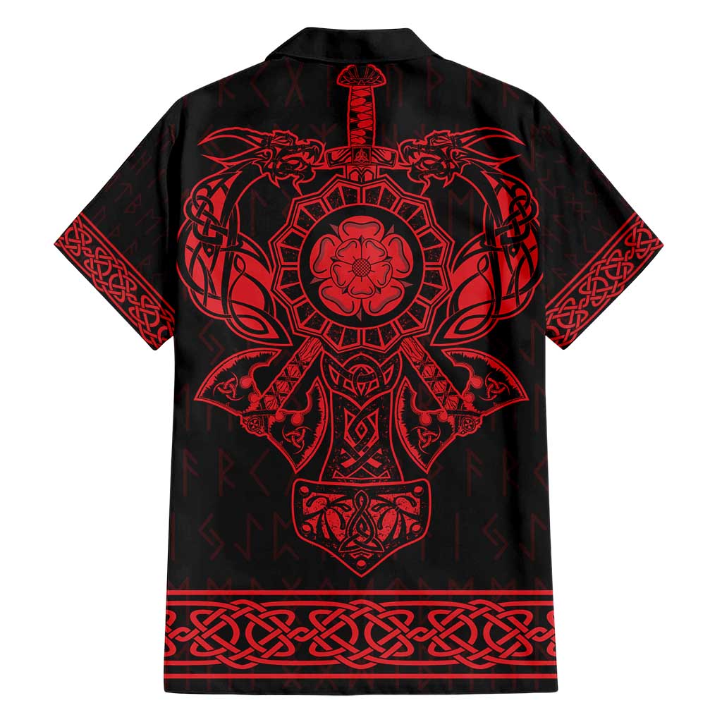 Vikings from Yorkshire Hawaiian Shirt Red Spirit of Jorvik - Wonder Print Shop