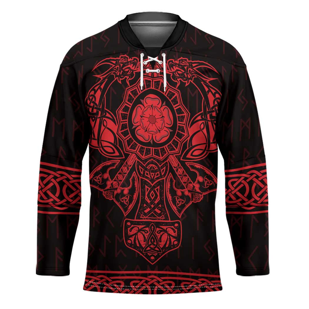 Vikings from Yorkshire Hockey Jersey Red Spirit of Jorvik - Wonder Print Shop