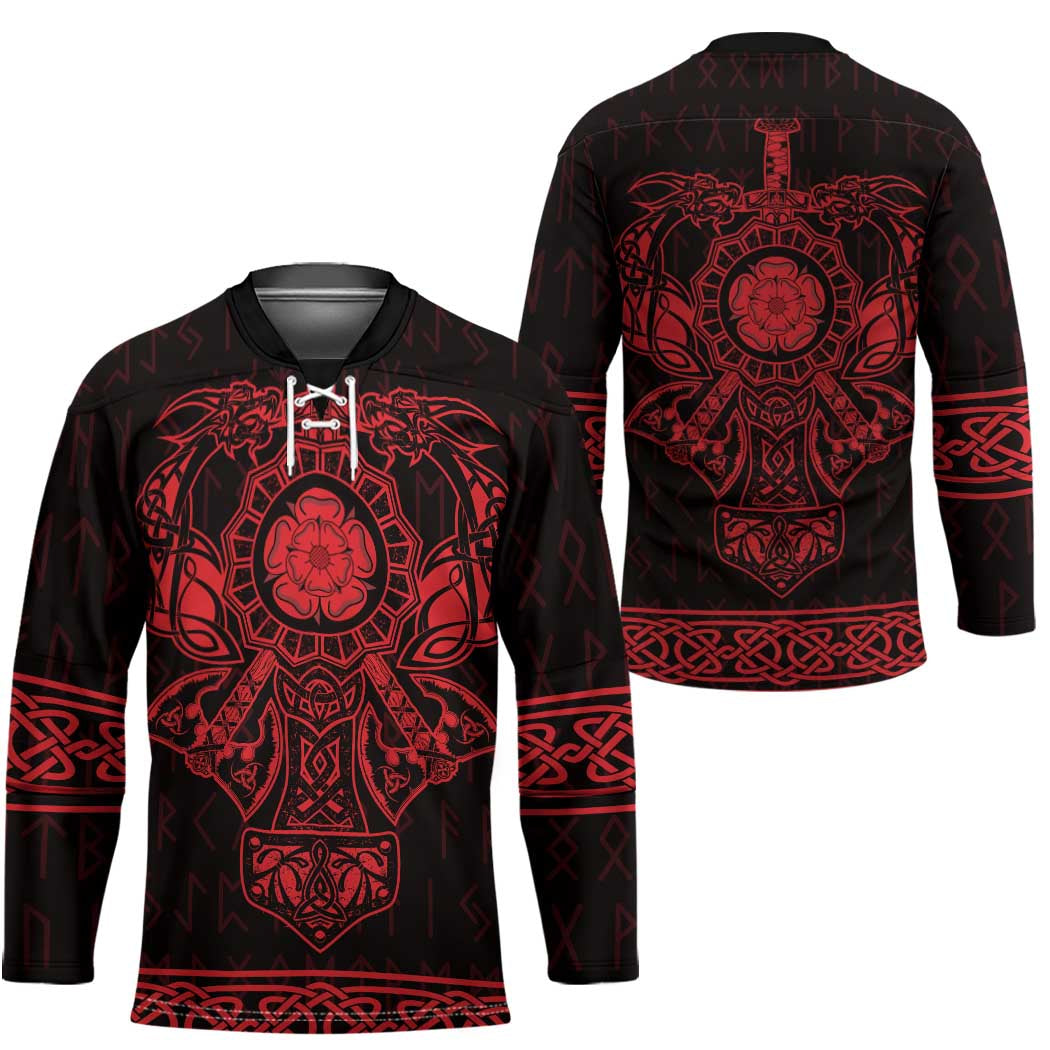 Vikings from Yorkshire Hockey Jersey Red Spirit of Jorvik - Wonder Print Shop