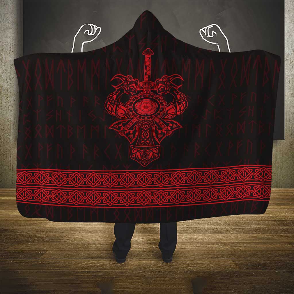 Vikings from Yorkshire Hooded Blanket Red Spirit of Jorvik - Wonder Print Shop