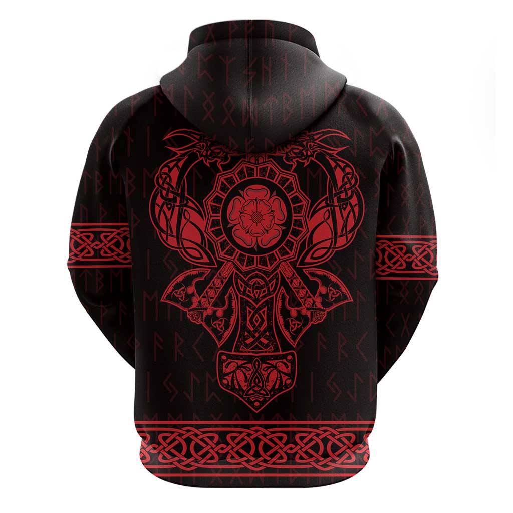 Vikings from Yorkshire Hoodie Red Spirit of Jorvik - Wonder Print Shop