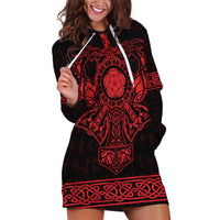Vikings from Yorkshire Hoodie Dress Red Spirit of Jorvik - Wonder Print Shop