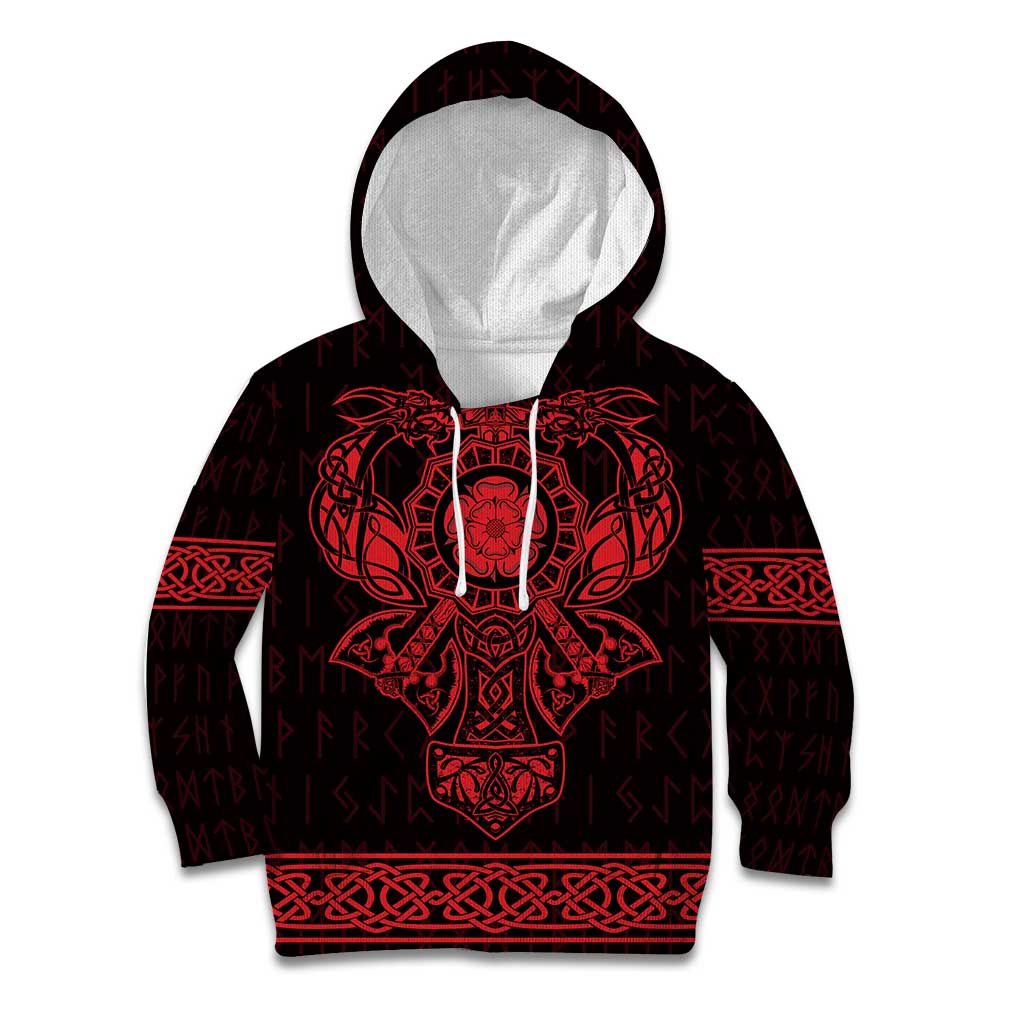 Vikings from Yorkshire Kid Hoodie Red Spirit of Jorvik - Wonder Print Shop