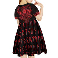 Vikings from Yorkshire Kid Short Sleeve Dress Red Spirit of Jorvik - Wonder Print Shop