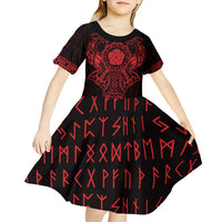 Vikings from Yorkshire Kid Short Sleeve Dress Red Spirit of Jorvik - Wonder Print Shop