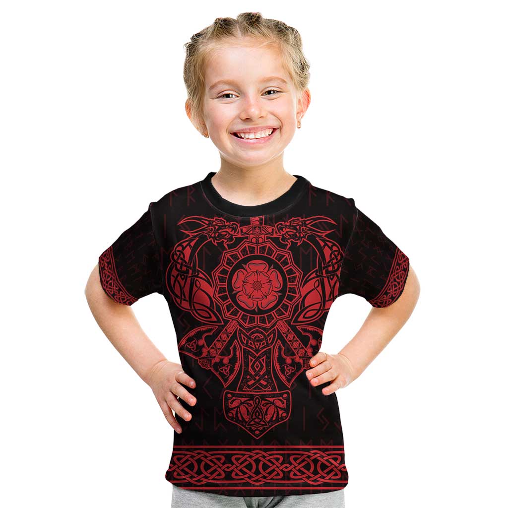 Vikings from Yorkshire Kid T Shirt Red Spirit of Jorvik - Wonder Print Shop
