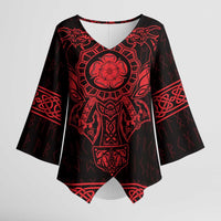 Vikings from Yorkshire Kimono Sleeve Blouse Red Spirit of Jorvik - Wonder Print Shop