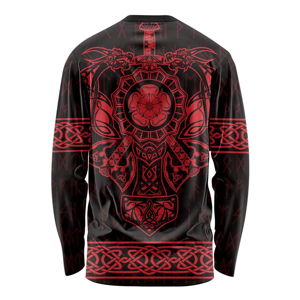 Vikings from Yorkshire Long Sleeve Shirt Red Spirit of Jorvik - Wonder Print Shop