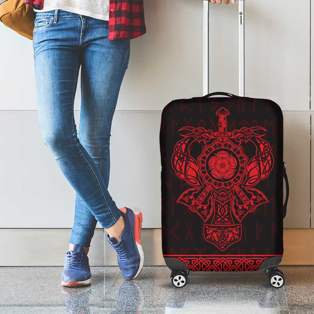 Vikings from Yorkshire Luggage Cover Red Spirit of Jorvik - Wonder Print Shop