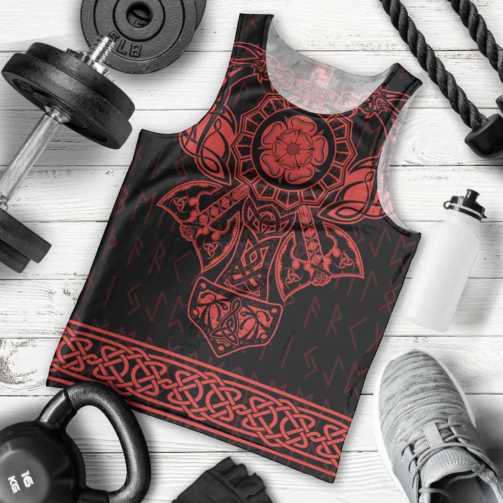 Vikings from Yorkshire Men Tank Top Red Spirit of Jorvik - Wonder Print Shop