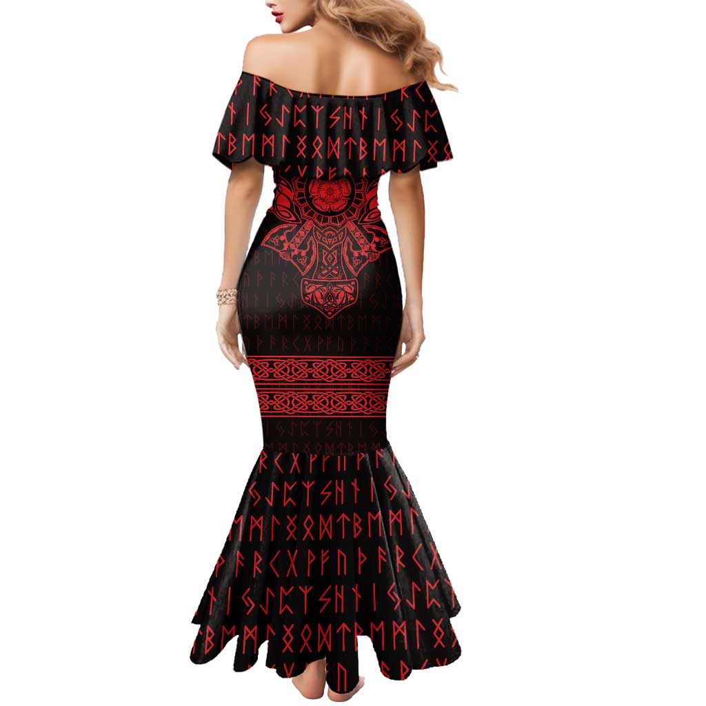 Vikings from Yorkshire Mermaid Dress Red Spirit of Jorvik - Wonder Print Shop
